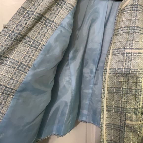 Light Blue Tweed by Jaclyn Smith size 8 Jacket Blazer Excellent Used Condition - Picture 6 of 6